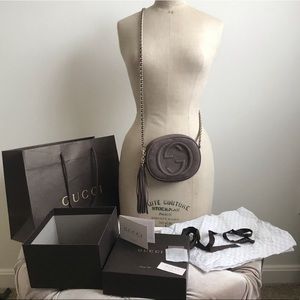 Gucci mini soho chain bag grey crossbody
